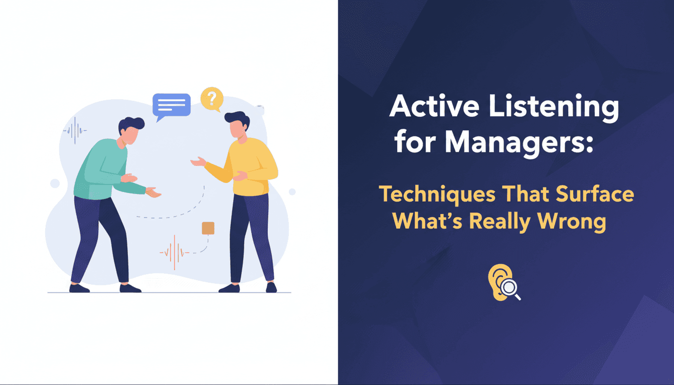 Active Listening for Managers: Techniques That Surface What's Really Wrong
